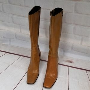 Nine West Neola British Tan Leather Knee High Boot